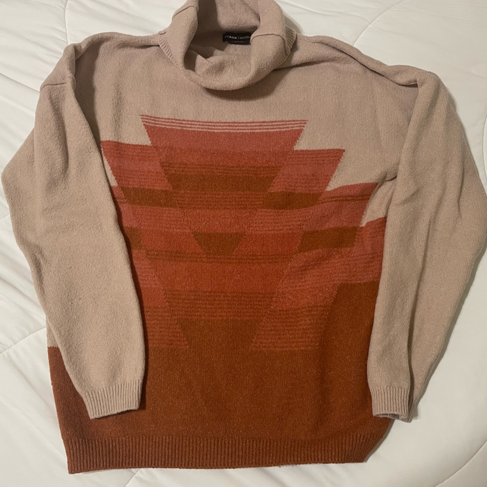 Prana Turtleneck Patterned Sweater - Small